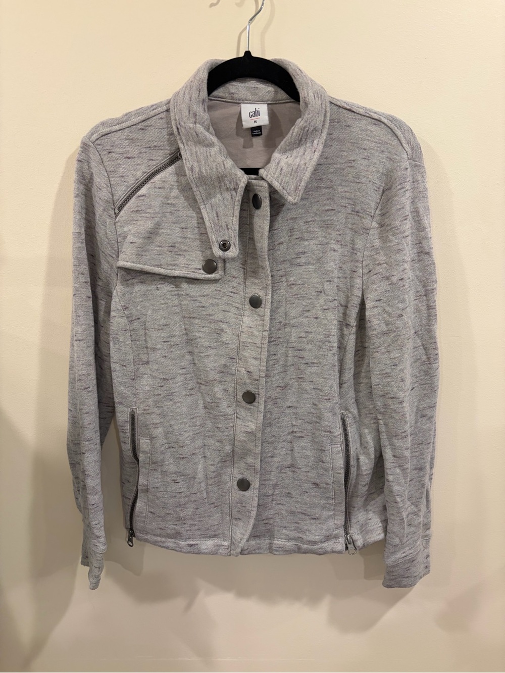 Cabi Light Gray Knit Jacket Size M
